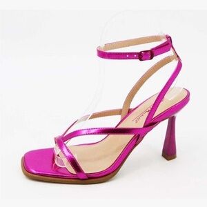 DOLLS KILL ANNE MICHELLE EMILY ANKLE STRAP HEELS - PINK